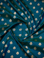 Green Blue Booti Katan Silk Uppada Handloom Banarasi Saree - Sacred Weaves