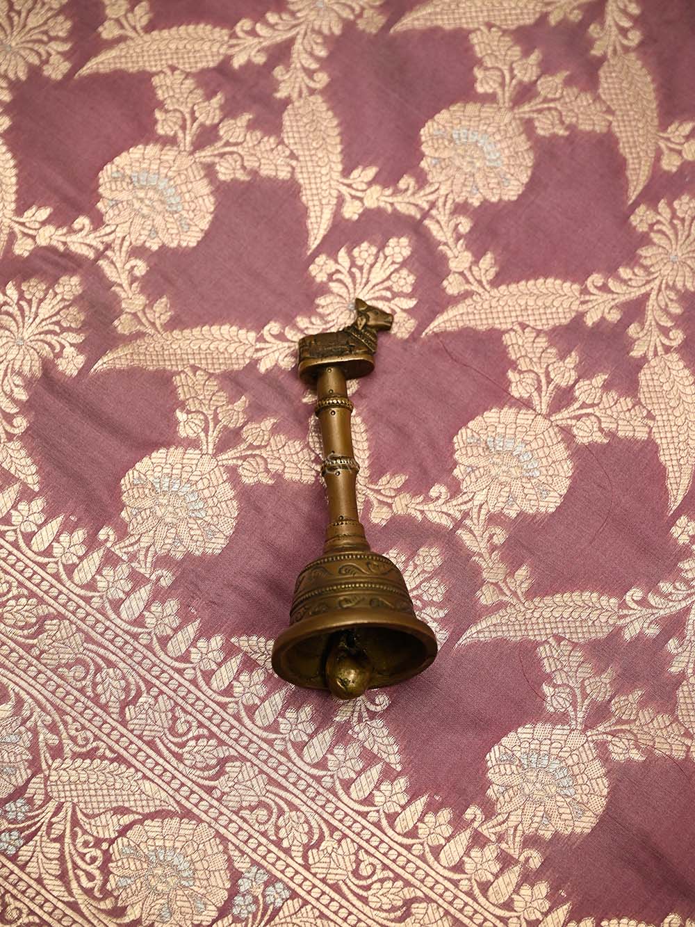 Dusty Pink Jaal Uppada Katan Silk Handloom Banarasi Saree - Sacred Weaves