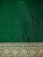 Bottle Green Booti Katan Silk Uppada Handloom Banarasi Saree - Sacred Weaves