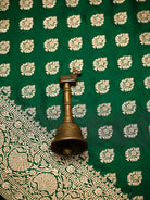 Bottle Green Booti Katan Silk Uppada Handloom Banarasi Saree - Sacred Weaves