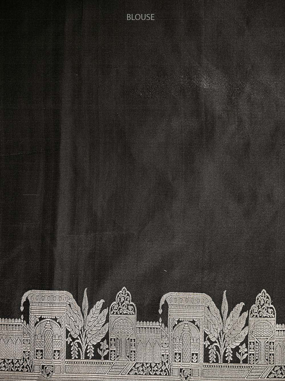 Black Boota Satin Tissue Handloom Banarasi Saree - Sacred Weaves