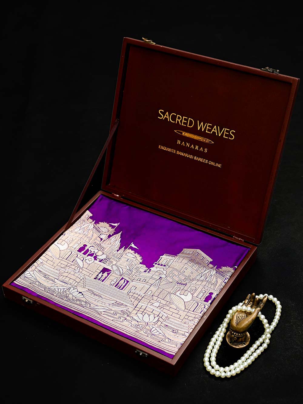 Purple Katan Silk Handloom Banarasi Saree - Sacred Weaves