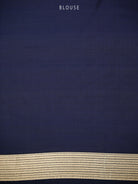 Navy Blue Katan Silk Handloom Banarasi Saree - Sacred Weaves