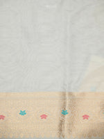 White Rangkat Katan Silk Handloom Banarasi Saree - Sacred Weaves