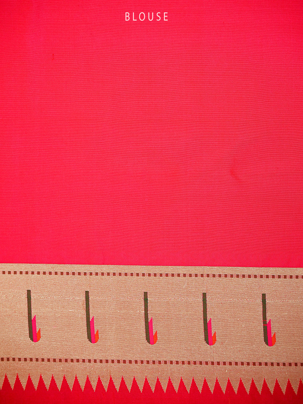 Orange Pink Plain Paithani Katan Silk Handloom Banarasi Saree - Sacred Weaves