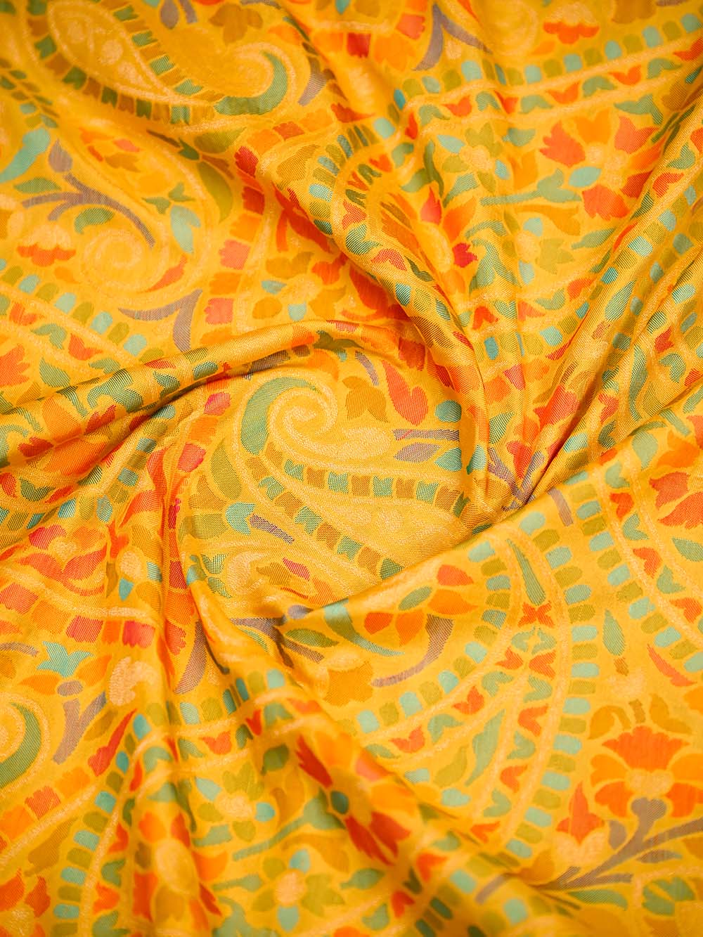 Yellow Sona Roopa Jaal Katan Silk Handloom Banarasi Saree - Sacred Weaves