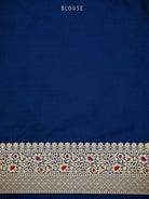 Blue Meenakari Jaal Uppada Katan Silk Handloom Banarasi Saree - Sacred Weaves