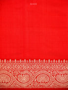 Beige Red Booti Tussar Silk Handloom Banarasi Saree - Sacred Weaves
