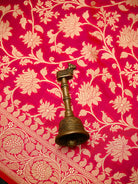Pink Orange Jaal Katan Silk Uppada Handloom Banarasi Saree - Sacred Weaves