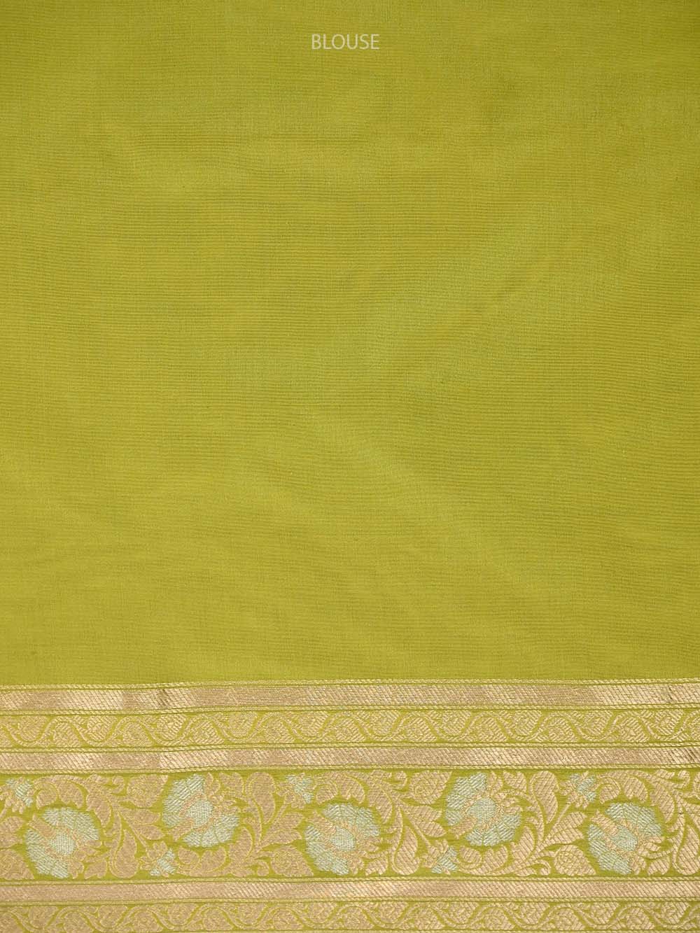 Lime Yellow Jaal Uppada Katan Silk Handloom Banarasi Saree - Sacred Weaves