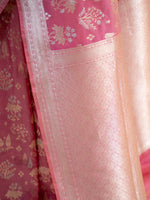 Pink Uppada Katan Silk Handloom Banarasi Saree- Sacred Weaves