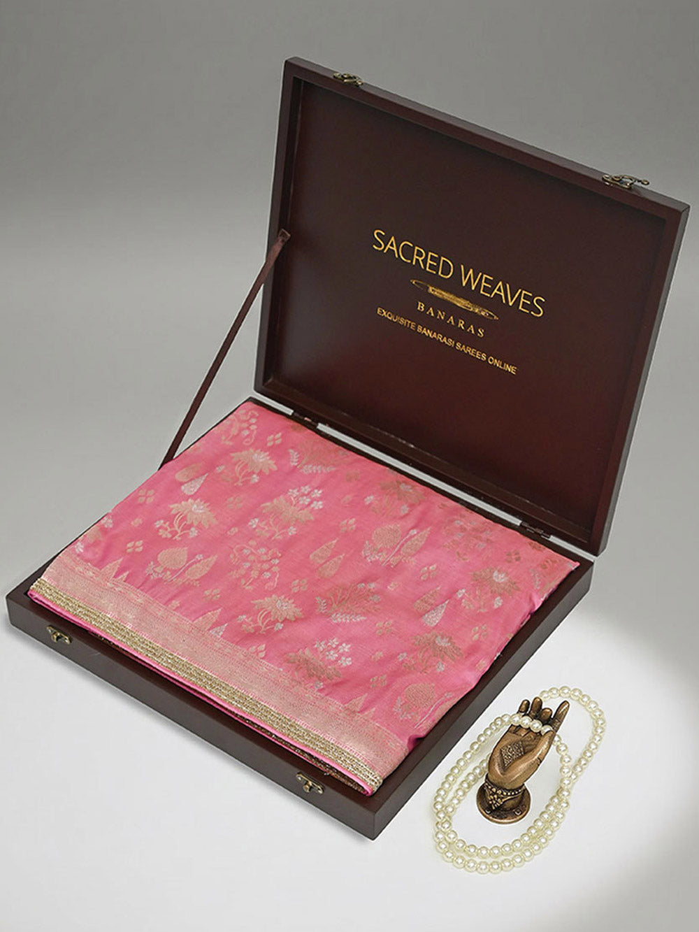 Pink Uppada Katan Silk Handloom Banarasi Saree - Sacred Weaves