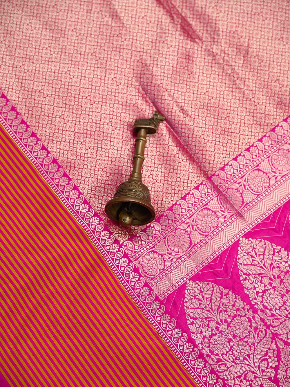 Magenta Silk Brocade Handloom Banarasi Saree