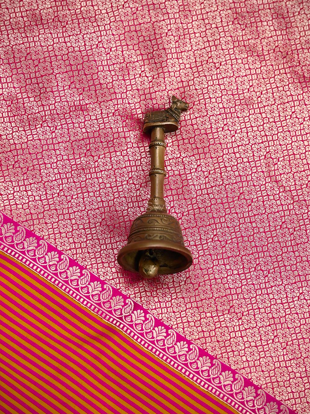 Magenta Silk Brocade Handloom Banarasi Saree