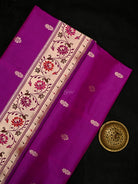 Dark Magenta Paithani Katan Silk Handloom Banarasi Saree - Sacred Weaves