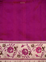 Dark Magenta Paithani Katan Silk Handloom Banarasi Saree - Sacred Weaves