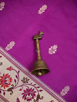 Dark Magenta Paithani Katan Silk Handloom Banarasi Saree - Sacred Weaves