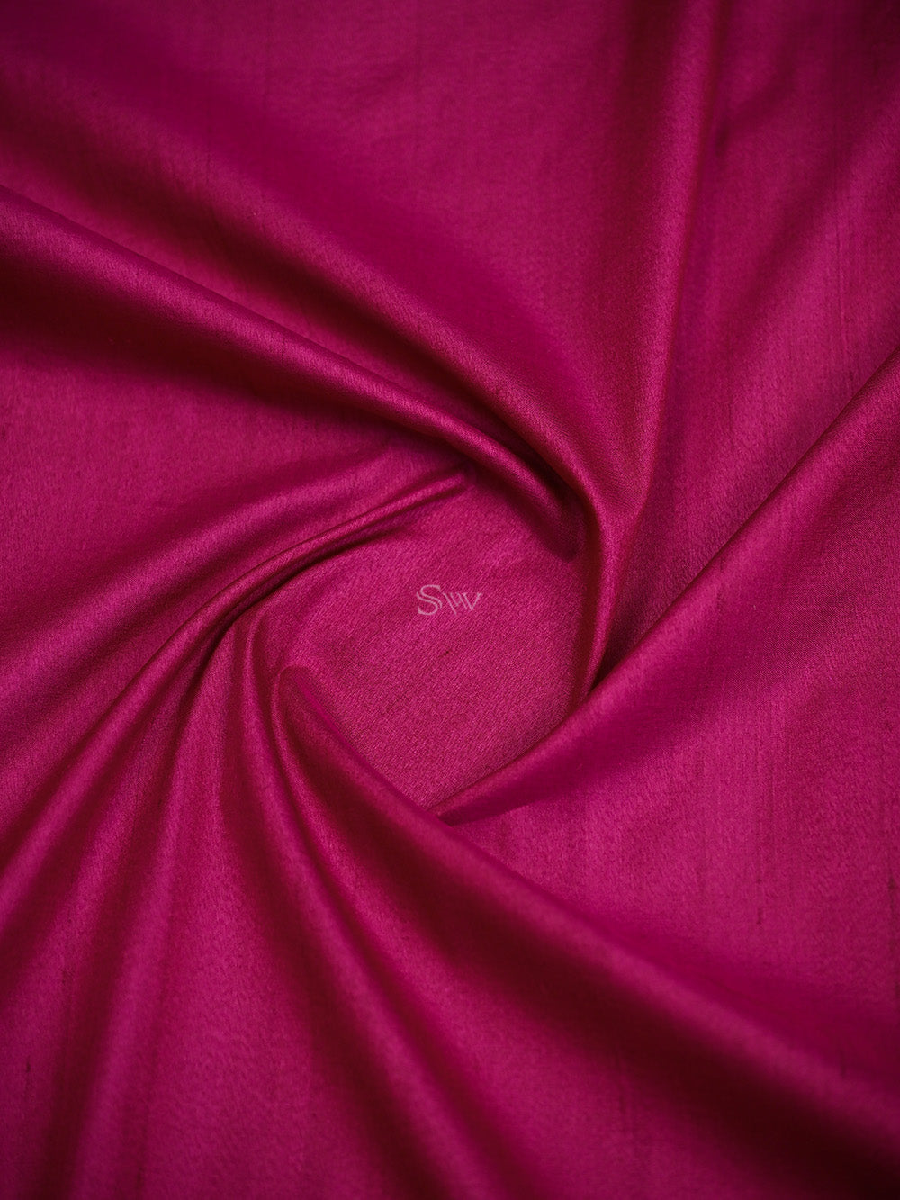 Magenta Plain Tussar Silk Handloom Banarasi Saree - Sacred Weaves