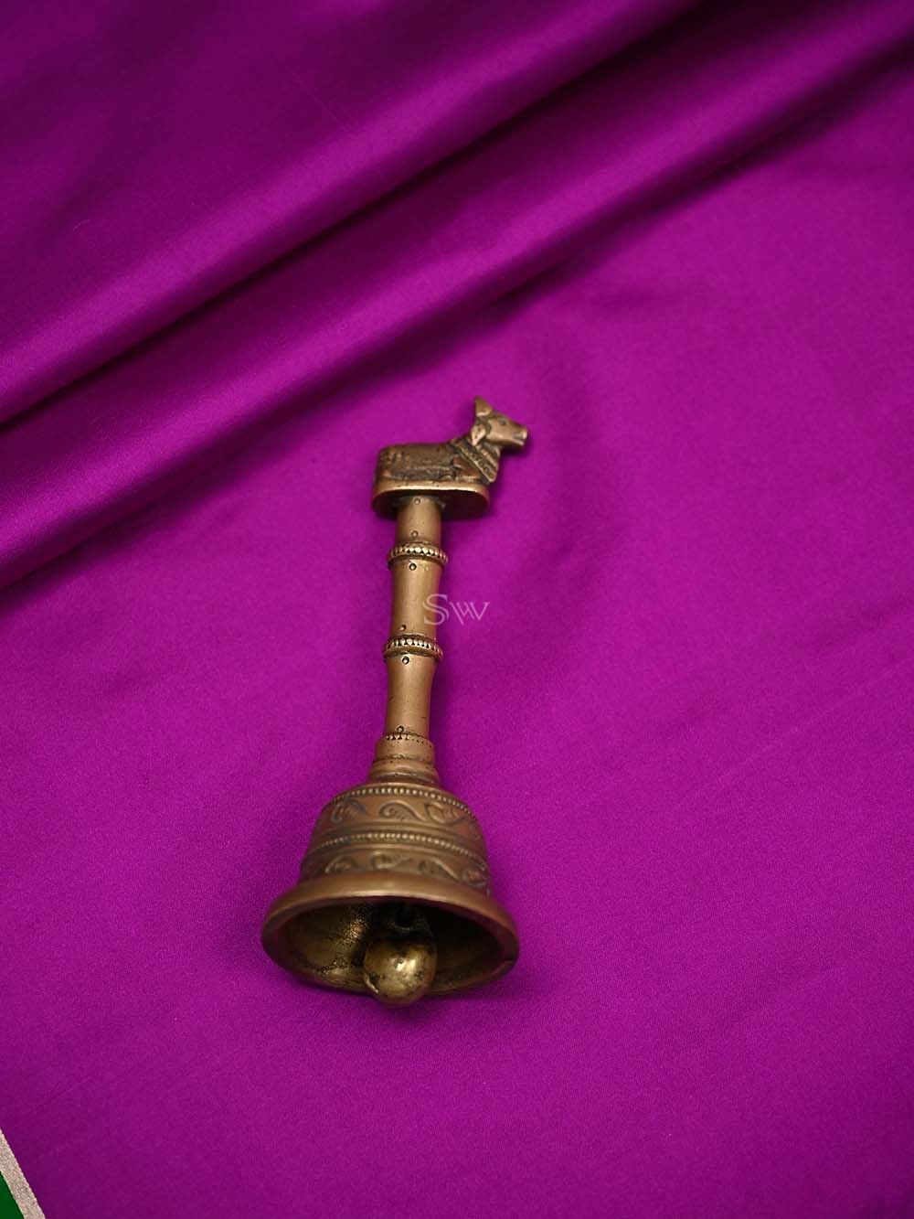 Dark Magenta Plain Satin Silk Handloom Banarasi Saree - Sacred Weaves