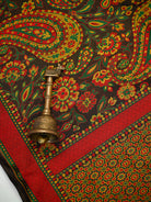 Black Paisley Tanchoi Silk Handloom Banarasi Saree - Sacred Weaves