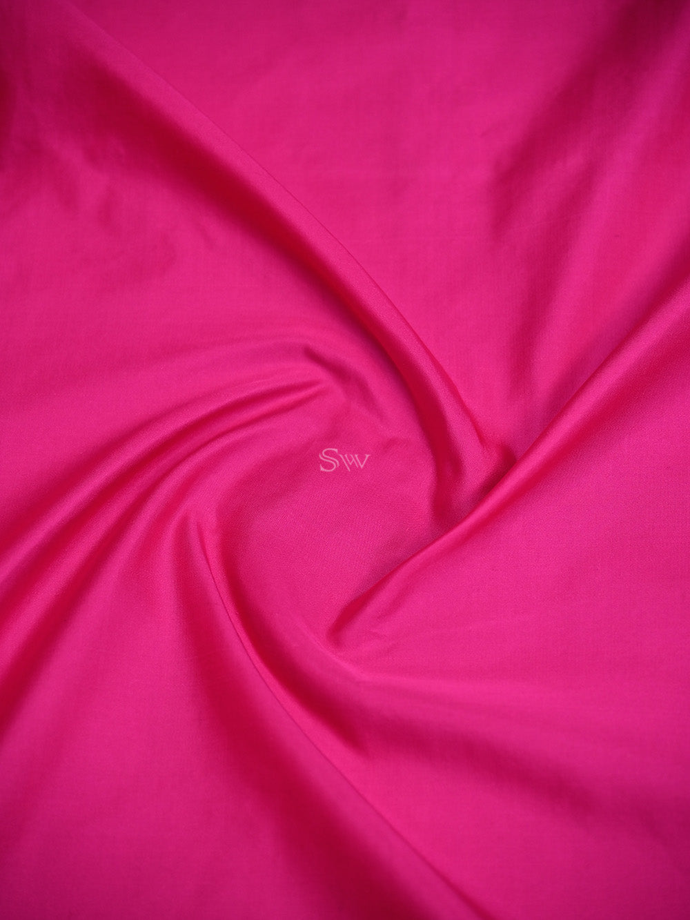 Magenta Plain Satin Silk Handloom Banarasi Saree - Sacred Weaves