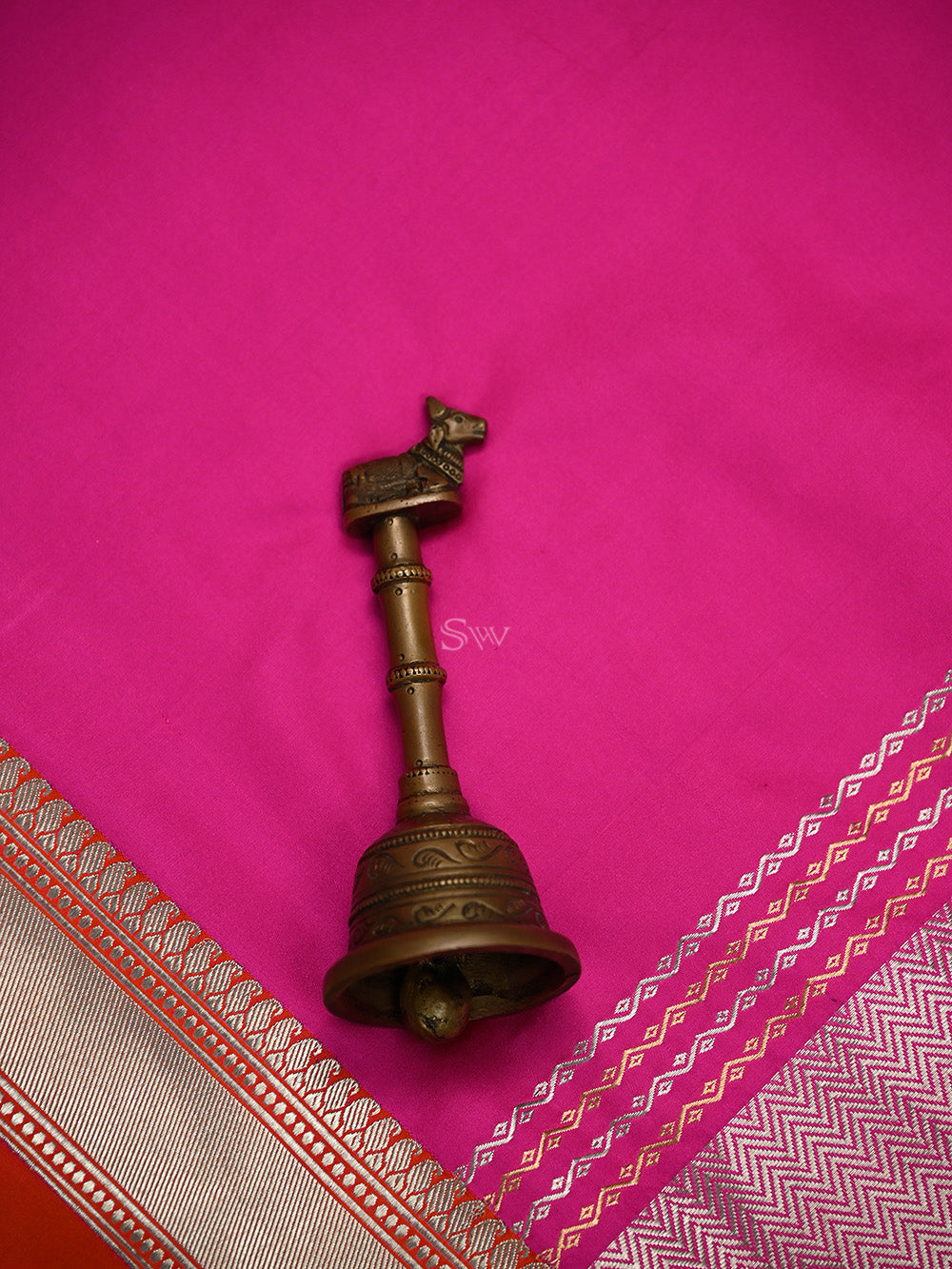 Magenta Plain Satin Silk Handloom Banarasi Saree - Sacred Weaves