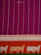 Dark Magenta Satin Silk Handloom Banarasi Saree - Sacred Weaves