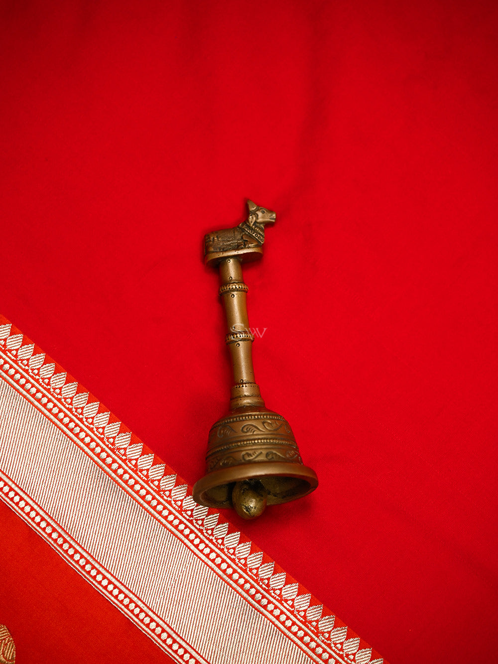 Red Satin Silk Handloom Banarasi Saree - Sacred Weaves