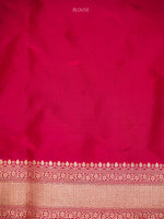 Dark Pink Jaal Katan Silk Uppada Handloom Banarasi Saree - Sacred Weaves