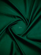 Bottle Green Plain Satin Silk Handloom Banarasi Saree - Sacred Weaves