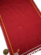 Contemporary Maroon Konia Meenakari Satin Silk Handloom Banarasi Saree - Sacred Weaves