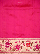 Dark Magenta Paithani Katan Silk Handloom Banarasi Saree - Sacred Weaves