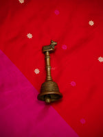 Red Pink Booti Satin Silk Handloom Banarasi Saree - Sacred Weaves