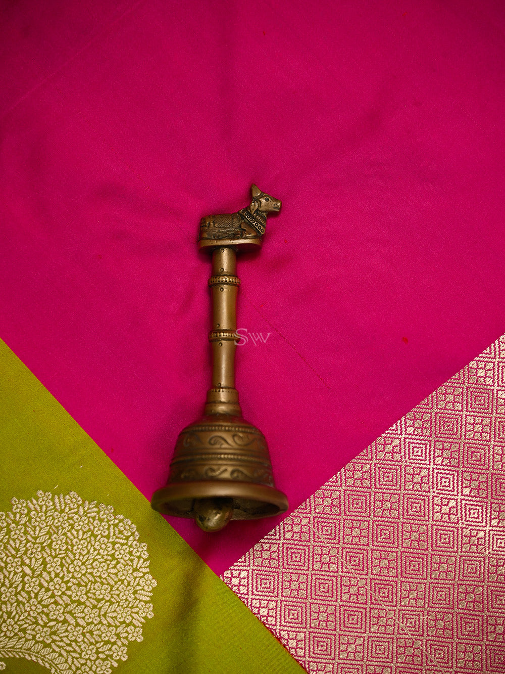 Red Pink Booti Satin Silk Handloom Banarasi Saree - Sacred Weaves