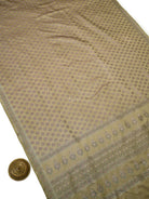 Dark Olive Floral Tanchoi Silk Handloom Banarasi Saree - Sacred Weaves