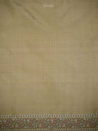 Dark Olive Floral Tanchoi Silk Handloom Banarasi Saree - Sacred Weaves
