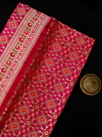 Dark Pink Paithani Meenakari Katan Silk Handloom Banarasi Saree - Sacred Weaves