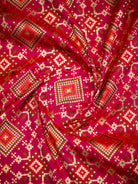 Dark Pink Paithani Meenakari Katan Silk Handloom Banarasi Saree - Sacred Weaves