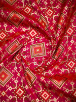 Dark Pink Paithani Meenakari Katan Silk Handloom Banarasi Saree - Sacred Weaves