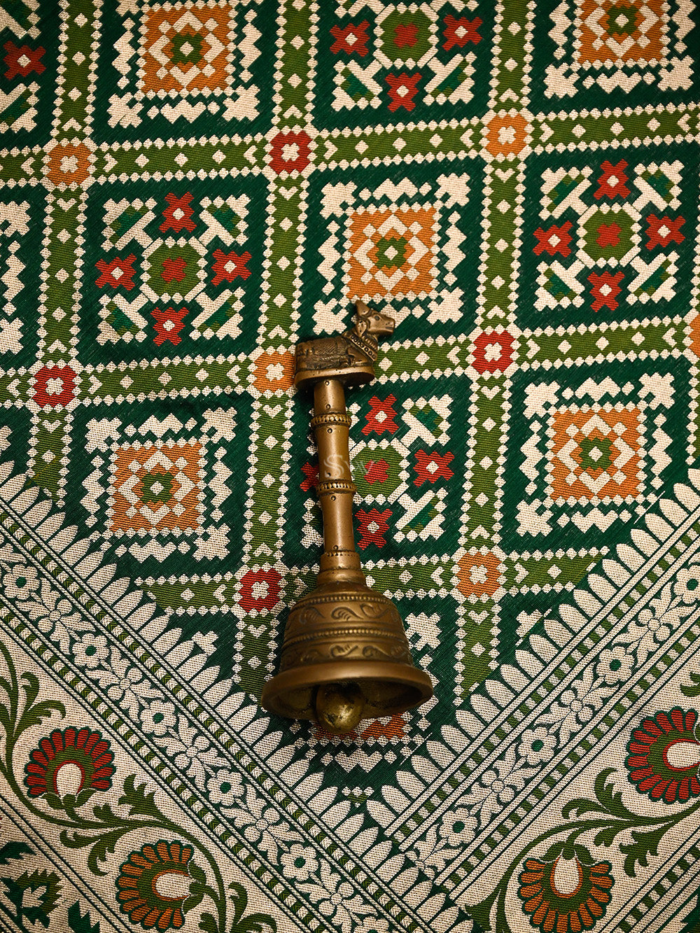 Bottle Green Paithani Meenakari Katan Silk Handloom Banarasi Saree - Sacred Weaves