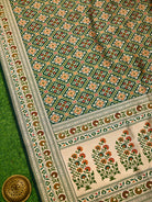 Bottle Green Paithani Meenakari Katan Silk Handloom Banarasi Saree - Sacred Weaves