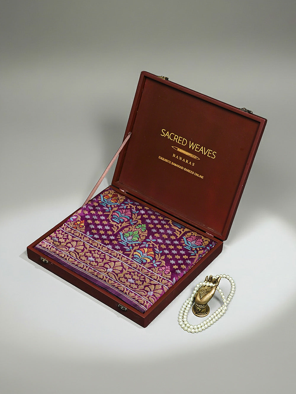 Dark Magenta Sona Roopa Konia Jaal Katan Silk Handloom Banarasi Saree - Sacred Weaves