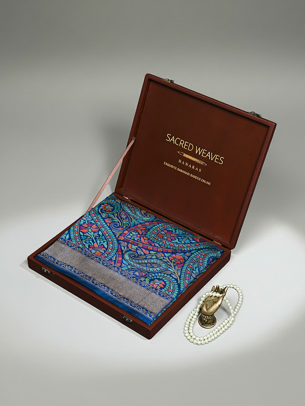 Midnight Blue Sona Roopa Jaal Katan Silk Handloom Banarasi Saree - Sacred Weaves