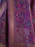 Dark Purple Jaal Katan Silk Handloom Banarasi Saree - Sacred Weaves