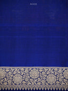 Navy Blue Rangkat Katan Silk Handloom Banarasi Saree - Sacred Weaves