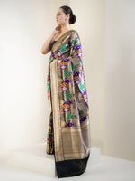 Black Rangkat Katan Silk Handloom Banarasi Saree - Sacred Weaves