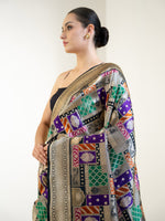 Black Rangkat Katan Silk Handloom Banarasi Saree - Sacred Weaves