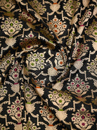 Black Meenakari Uppada Jaal Katan Silk Handloom Banarasi Saree - Sacred Weaves
