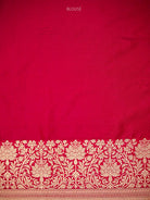 Dark Pink Jaal Katan Silk Uppada Handloom Banarasi Saree - Sacred Weaves