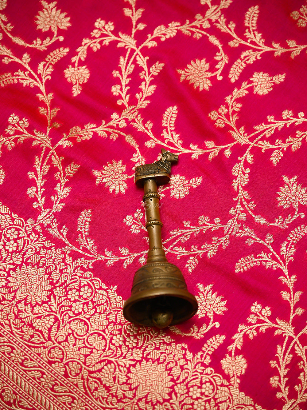 Pink Orange Jaal Katan Silk Uppada Handloom Banarasi Saree - Sacred Weaves